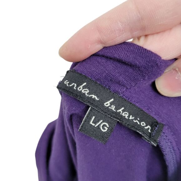 2/$20 Urban Behavior Shinny Purple Zipper Up Hoodie Jacket Size: Large - Picture 12 of 12